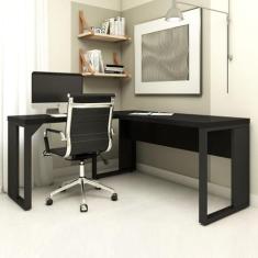 Mesa de Escritório em L Linha Industrial Metalon Tampo 40mm - F5 Offic