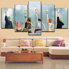 Quadros Decorativos 5 Peças Anime One Piece Personagens - KYME, Madeir