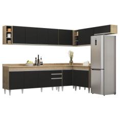 Armário de Cozinha Modulado de Canto 8 Peças CP26 Balcão com Tampo Cas