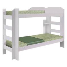 Cama Beliche Smart Branca Salleto Móveis para Colchão 188x88