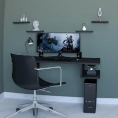 Mesa Suspensa Prateleira Trabalho Home Office Computador Pc - Deliquad