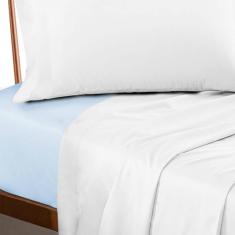 Lençol Profissional Casal Elástico 200 Fios Premium Azul