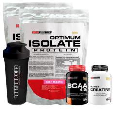 Kit 2x Optimum Isolate Whey Protein 900g + Power Creatina 100g + BCAA 