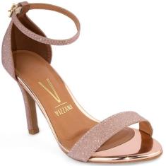 Sandália Vizzano Feminina Salto Alto Fino Moda Original, Rosado, 38
