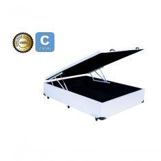 Cama Box Baú Casal 138 Bello Box - Tecido Sintético Branco