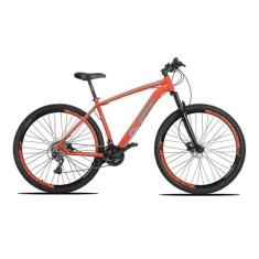 Bicicleta Aro 29 KSW 27V F. Hidráulico Shimano + K7 + Trava, Laranja, 