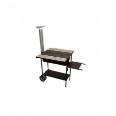 Fogão A Lenha De Ferro Fundido Chaminé, Pedra E Carrinho