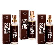 Kit 3 Perfumes Masculinos 521 VIP Black 15ml - Amakha Paris