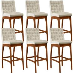 Kit 06 Banquetas Alta Mila Facto Pérola