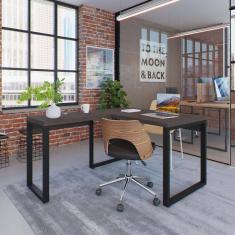 Escrivaninha em L Yon Operacional 120x70x75 Terracota/Preto