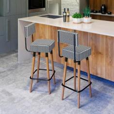 Kit 02 Banquetas Barcelona Alta - Pés Palito  Dreamy House - Salaone, 