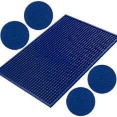 Kit Bar Mat Porta Copos 45 X 30 + 4 Porta Copos Emborrachado - Lootus,