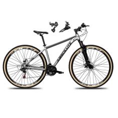 Bicicleta Aro 29 Absolute Nero 5 Alumínio 24v Câmbios Shimano Freio Disco Suspensão Pneus c/Faixa-Unissex