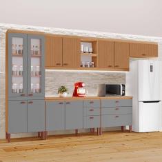 Cozinha Completa Modulada Tuboarte Ágata 100% MDF com 2 Balcões 11 Portas e 6 Gavetas