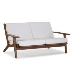 Sofá 3 Lugares Em Madeira Maciça Lotus Casa E Jardim Móveis Stain Castanho