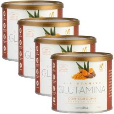 Kit 4 Glutamina com Cúrcuma Extrato Seco 150g Nutrawell 