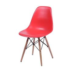 Cadeira Eames Design Base Madeira Assento Vermelho