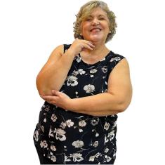 Blusa Regata Feminina Liganete Comprida Abertura Lateral Plus Size