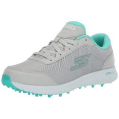 Skechers Tênis de golfe feminino Max Fairway 4 Spikeless, Cinza/Turquesa, 38