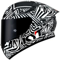 Capacete KYT TT Course Espargaro Winter Test 2020 Preto e Branco Fosco