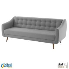 Sofá Cama Retro Mimo 3 Lugares Veludo e Linho Várias Cores - DAF Mobil