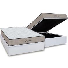 Conjunto Box Baú Casal: Colchão Espuma Orthoflex D45 Genova + Base crc Courano White (138x188)