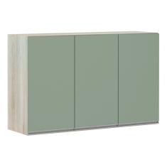 Armário Para Cozinha 120cm 3 Portas Lis Legno Crema C/Verde