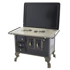 Fogão a Lenha Barroco Venâncio com Tampa 03 Preto 3bdtpr