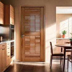 Kit Porta Pronta Maciça de Eucalipto 214x89x14cm PM96 Abertura Esquerd