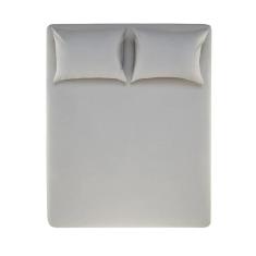 Lençol com Elástico King Karsten 150 Fios 100% Algodão com Fronha Nuance Cinza Névoa