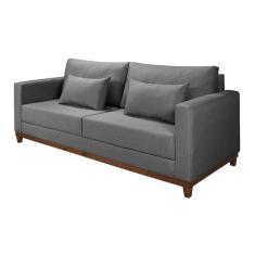 Sofá 3 Lugares Bahamas Linho Cinza 230 cm - Império Estofados