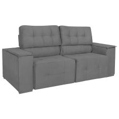 Sofá Cama Retrátil Sala Vicenza Vicenza 210cm Suede Cor Preto