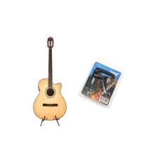 Kit violão land eletrico nylon natural   capotraste