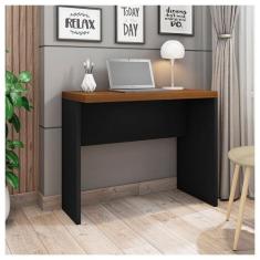 Mesa De Computador Studio Nogueira / Preto Tex - Caemmun