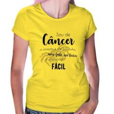 Baby Look Sou de Câncer - Foca na Moda, Amarelo, P