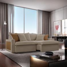 Sofá Dallas Veludo Dois Módulos De 80cm B15 Meu Sofá Online B002 Veludo Capuccino