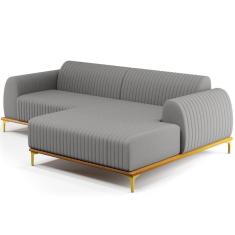 Sofá 5 Lugares Com Chaise Molino 300cm Cinza Escuro C-416