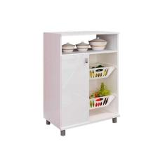 Balcão Multiuso Cozinha Fruteira FR2003 c/ 1 Porta 60cm Branco - Movelbento
