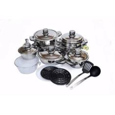 Jogo De Panelas Antiaderente Alemã Aço Cirúrgico 23 pç Luxo