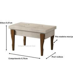 Recamier Captone Espanha Pés Madeira 0,70 Cor Bege Comprar