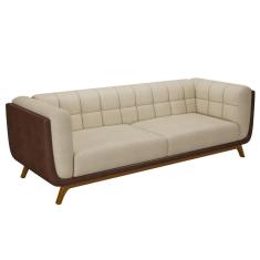 Sofá Living Decorativo 2 Lugares 180cm Bellart M22 Boucle Bege/sintético Café - Mpozenato