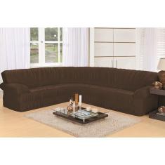 Capa de Sofá Decorado De Canto 21 Elásticado Até 6l e Tapete