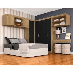 Guarda Roupa Casal Modulado Elsa Boreal/preto - Móveis Arapongas