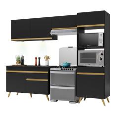 Armário de Cozinha Compacta 252cm com Leds Veneza Up Multimóveis V2018