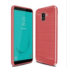 Capa para Samsung Galaxy J6 2018, capa de material de fibra de carbono, macia, antiderrapante, antiimpressões digitais, capa totalmente protetora para Samsung Galaxy J6 2018