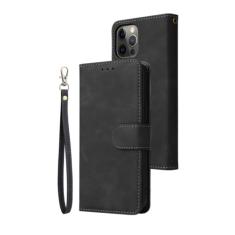 Capa de telefone tipo carteira de couro para iPhone 15 Pro Max 14 13 Mini 12 11 XS XR X SE 2022 8 7 6 6s Plus Capa com slot para cartão flip, preta, para iPhone 8 (7) Plus