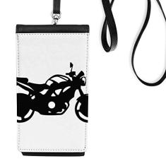 Bolsa para celular com desenho de motocicleta mecânica para pendurar bolso preto