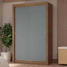 Guarda-roupa Solteiro 2 Portas de Correr 4 Gavetas Rustic/cinza Vivare Plus Madesa