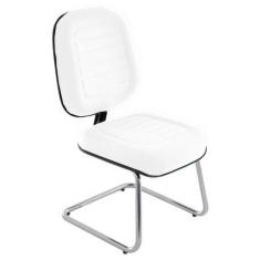 Cadeira Diretor para Escritório Cromada Linha Blenda Branco