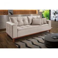 Sofá Atenas 2,00m 3 Lugares Império Estofados Veludo Marfin162